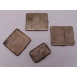 A quantity of hallmarked silver to include four cigarette cases, approx total weight 410g