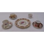 A quantity of porcelain to include Derby cups, saucers and plates (8)