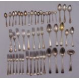 A quantity of hallmarked silver flatware to include forks, dessert and table spoons, approx total