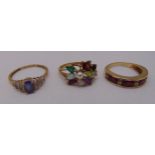 Three 9ct gold rings, approx total weight 8.4g
