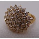 14ct yellow cluster ring, approx total weight 4.3g