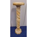 A marble plant stand, the twist stem on raised octagonal base, 94cm (h)
