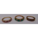 Three 9ct gold rings, approx total weight 8.3g