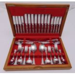 A canteen of Kings pattern silver plated flatware for eight place settings to include knives, forks,