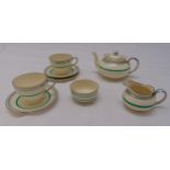 Spode Royal Jasmine tea for two to include teapot, milk jug, sugar bowl, cups, saucers and plates (