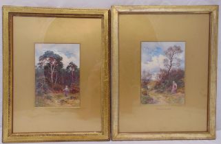 Frederick J. Knowles 1874-1931 a pair of framed and glazed watercolours titled Hail to the Lark