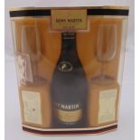 Remy Martin cognac 70cl and two glasses in original packaging