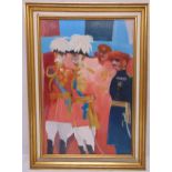 Harold Wood framed oil on panel of the Generals titled Top Brass, 81.5 x 54.5cm