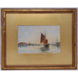 Maurice Randall framed and glazed watercolour titled Poole, signed bottom right, 17.5 x 27cm