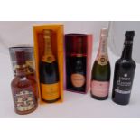 A quantity of alcohol to include champagne, port and Chivas Regal whisky (5)