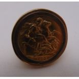 1898 Victorian sovereign set in a 9ct gold ring, approx total weight 15.2g