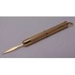9ct yellow gold toothpick, approx total weight 6.1g
