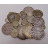 A quantity of pre 1947 GB silver coins to include some pre 1920, approx total weight 166g