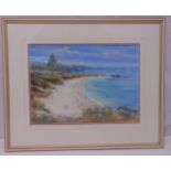 Brian Simmonds framed and glazed watercolour of a beach scene, signed bottom right, 34.5 x 48cm