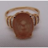 14ct yellow gold and coloured stone ring, approx total weight 3.8g