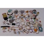 A quantity of silver and costume jewellery to include necklaces, rings, earrings, bracelets and