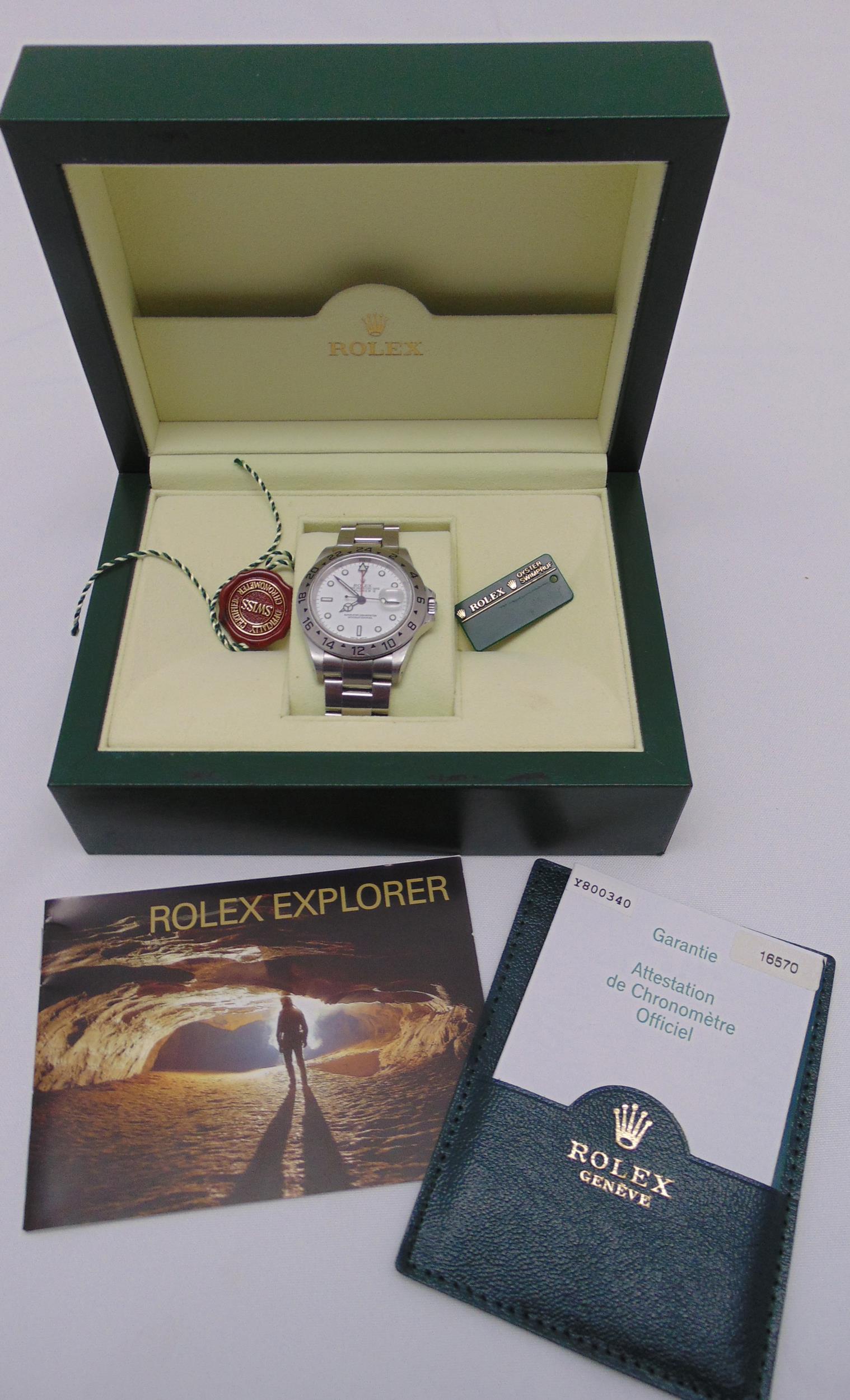 Rolex Oyster Perpetual Date Explorer II gentlemans superlative chronometer stainless steel with