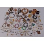 A quantity of silver and costume jewellery to include necklaces, rings, earrings, bracelets and
