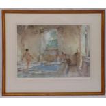 William Russell Flint framed and glazed polychromatic limited edition print of ladies in a bath