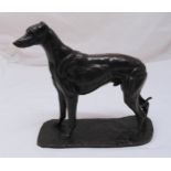A bronze figurine of a greyhound titled Moon King indistinctly signed and dated 1922, 31.5 x 37 x