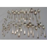 A quantity of antique Old English and fiddle pattern hallmarked silver flatware and a selection of