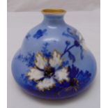 A Turn Vienna squat vase decorated with flowers and leaves, marks to the base, 12cm (h)