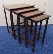 A nest of four rectangular mahogany stacking tables, tallest 61 x 50.5 x 35cm