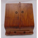 A mahogany rectangular desk letter and stationery box with hinged cover and a single drawer, 30 x