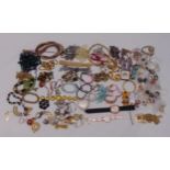 A quantity of silver and costume jewellery to include necklaces, rings, earrings, bracelets and