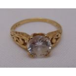 14ct yellow gold and CZ ring, approx total weight 2.7g