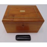 A rectangular humidor cedarwood lined to include leather travel pouch, 16 x 29 x 22.5cm