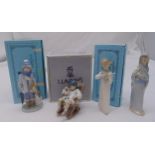Four Lladro figurines to include 4871, 5220, 5448 and C6D, three in original packaging tallest