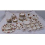 Royal Albert Old Country Roses dinner and teaset to include plates, bowls, serving dishes, meat