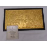 Wedgwood Egyptian plaque hand gilded black basalt depicting Lord of the Two Lands, limited edition