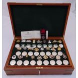 Great British Regiments silver coins (52) in fitted wooden brass bound case to include regimental