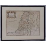 Four framed and glazed antique maps of Palestine and the Eastern Mediterranean, largest frame 55 x
