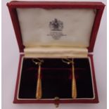 A pair of 9ct yellow gold earrings in original fitted case, approx total weight 1.9g