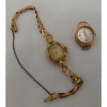 Two Rotary 9ct gold ladies wristwatches, one with 9ct gold bracelet, approx total weight 17.7g