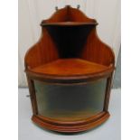 An Edwardian mahogany glazed corner cabinet, 71 x 54 x 41cm