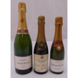 Bollinger Extra Quality Very Dry 1955 vintage champagne half bottle, Laurent Perrier Brut 75cl and