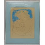 A framed and glazed polychromatic Picasso print of Mother and Child, 55 x 42cm