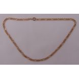 Yellow gold fancy link necklace, tested 9ct, approx total weight 12.1g