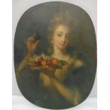An early 19th century oil on canvas oval portrait of Lady Elizabeth Duffy Swinton (married to Thomas