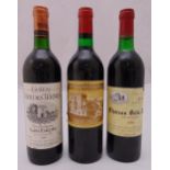 Three bottles of French red wine to include Chateau Tour des Termes Cru Bourgeois Saint-Estephe