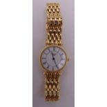 18ct yellow gold Longines ladies wristwatch on an 18ct yellow gold articulated bracelet, approx