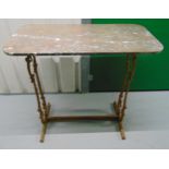 A rectangular marble top consol table with gilded metal base, 86 x 92 x 45.5cm