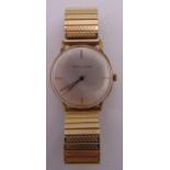 Mappin and Webb gold gentlemans wristwatch on an expanding base metal bracelet