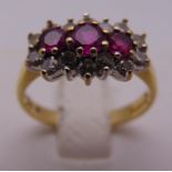 18ct yellow gold, ruby and diamond dress ring, approx total weight 4.1g