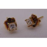 A pair of 18ct yellow gold and diamond stud earrings, approx total weight 1.1g