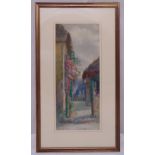 Benjamin John Warren RBSA, framed and glazed watercolour titled At The Cottage Gate, details to